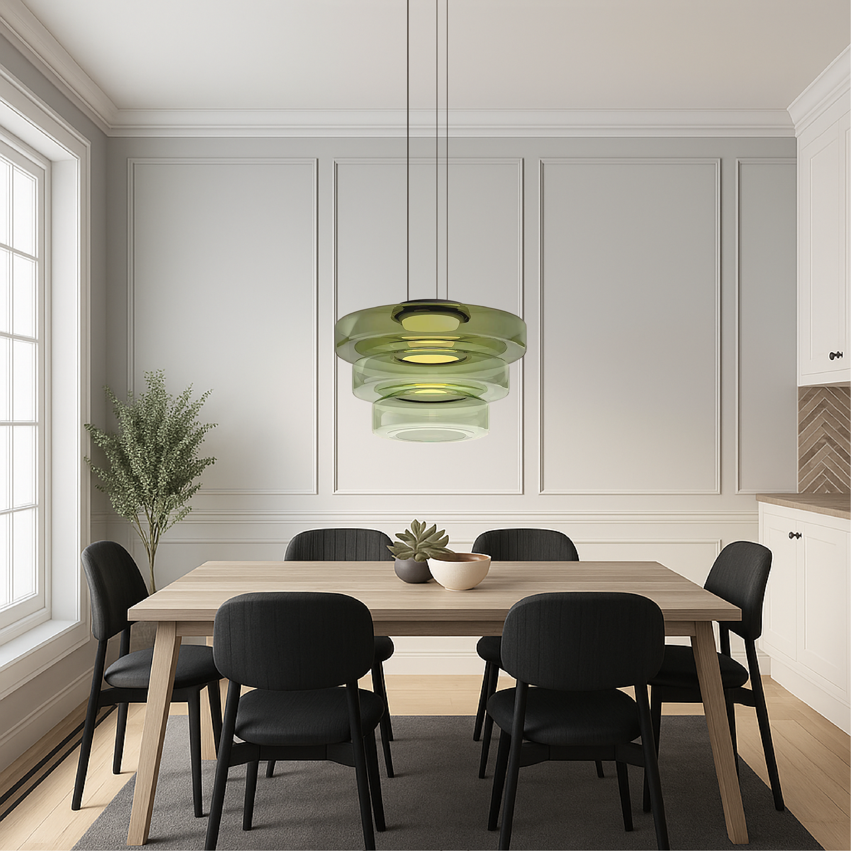 Danish Glass Bauhaus Pendant Light