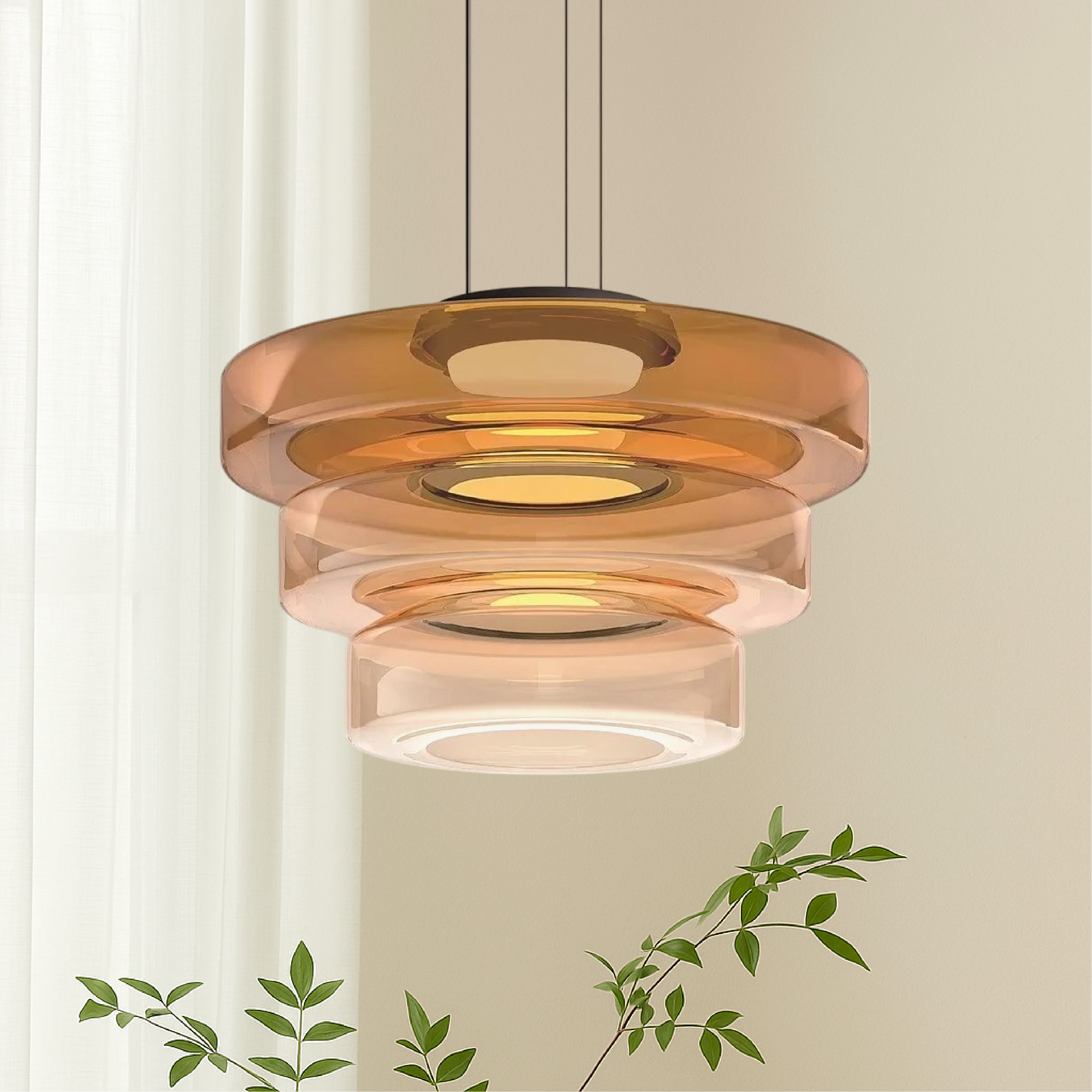 Danish Glass Bauhaus Pendant Light