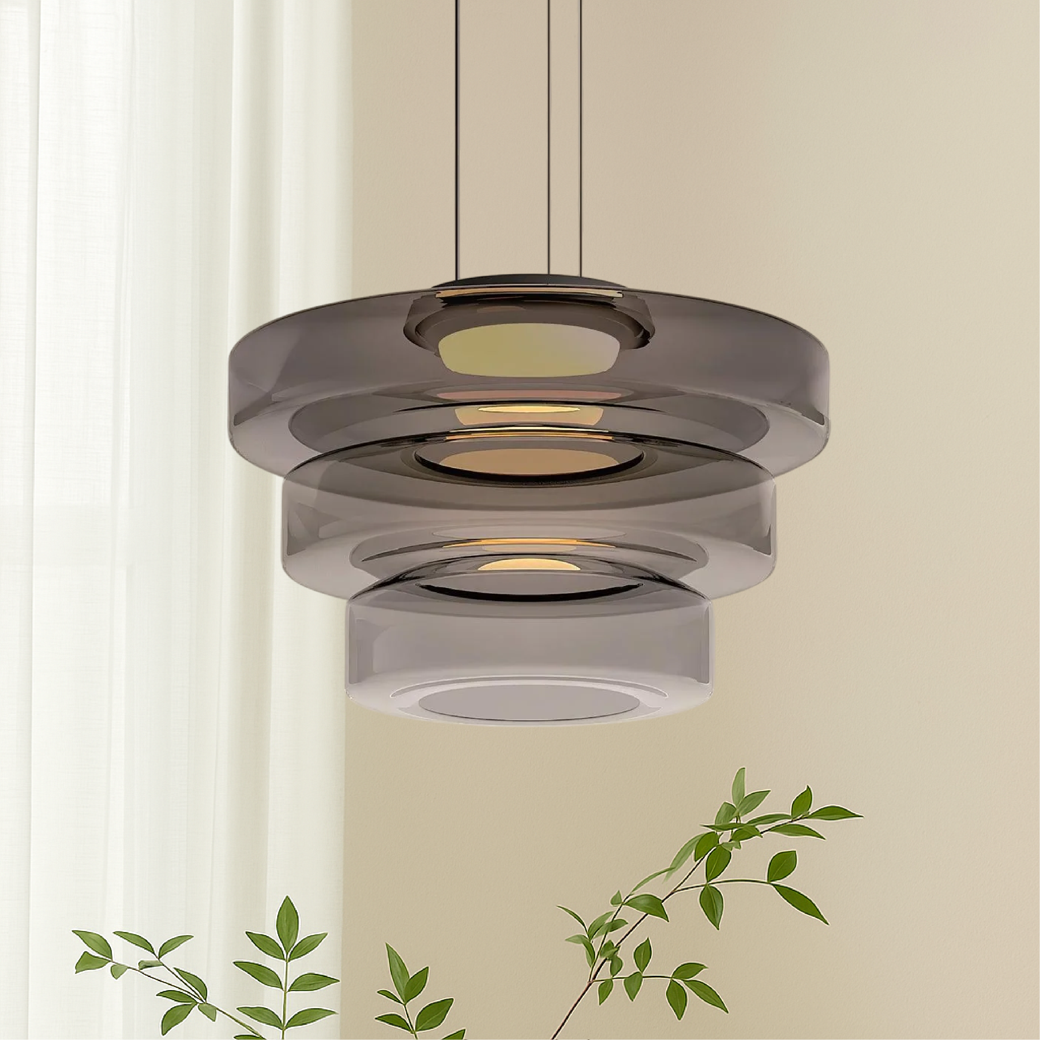Danish Glass Bauhaus Pendant Light
