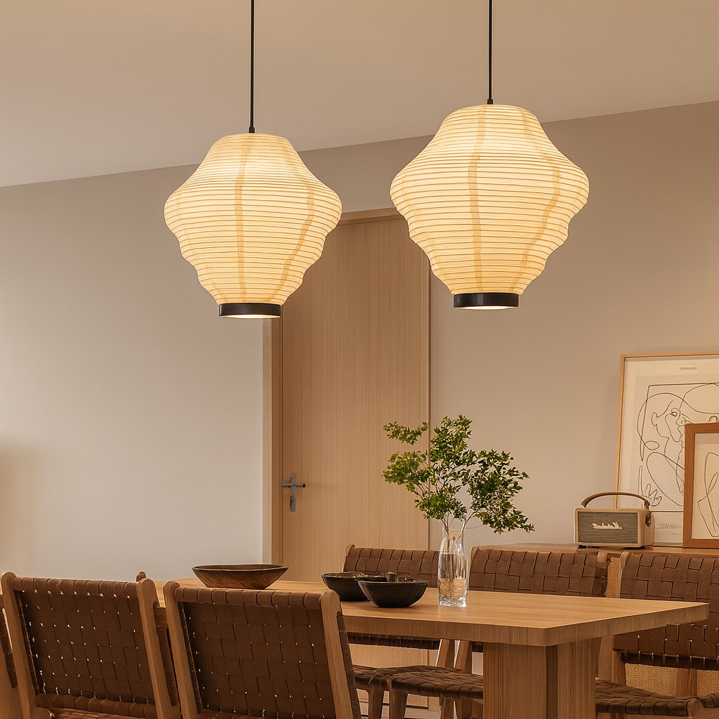 Wabi Sabi Rice Paper Pendant Light