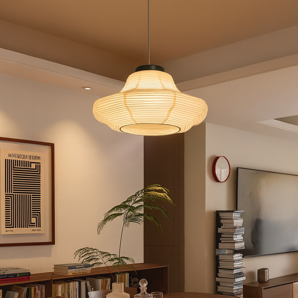 Wabi Sabi Rice Paper Pendant Light