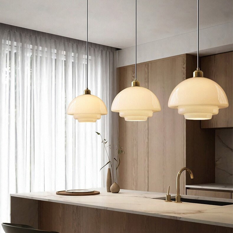 Mid Century White Pendant Light