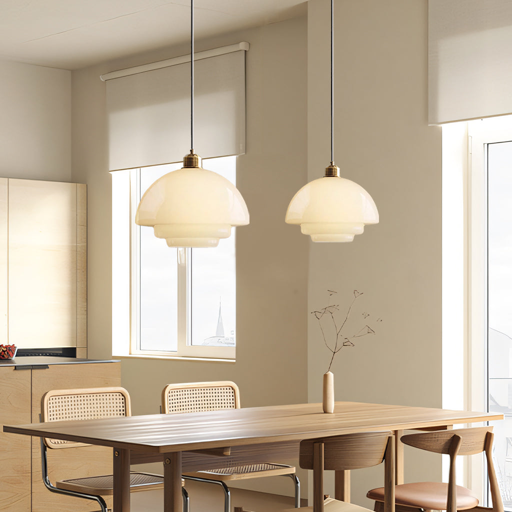 Mid Century White Pendant Light