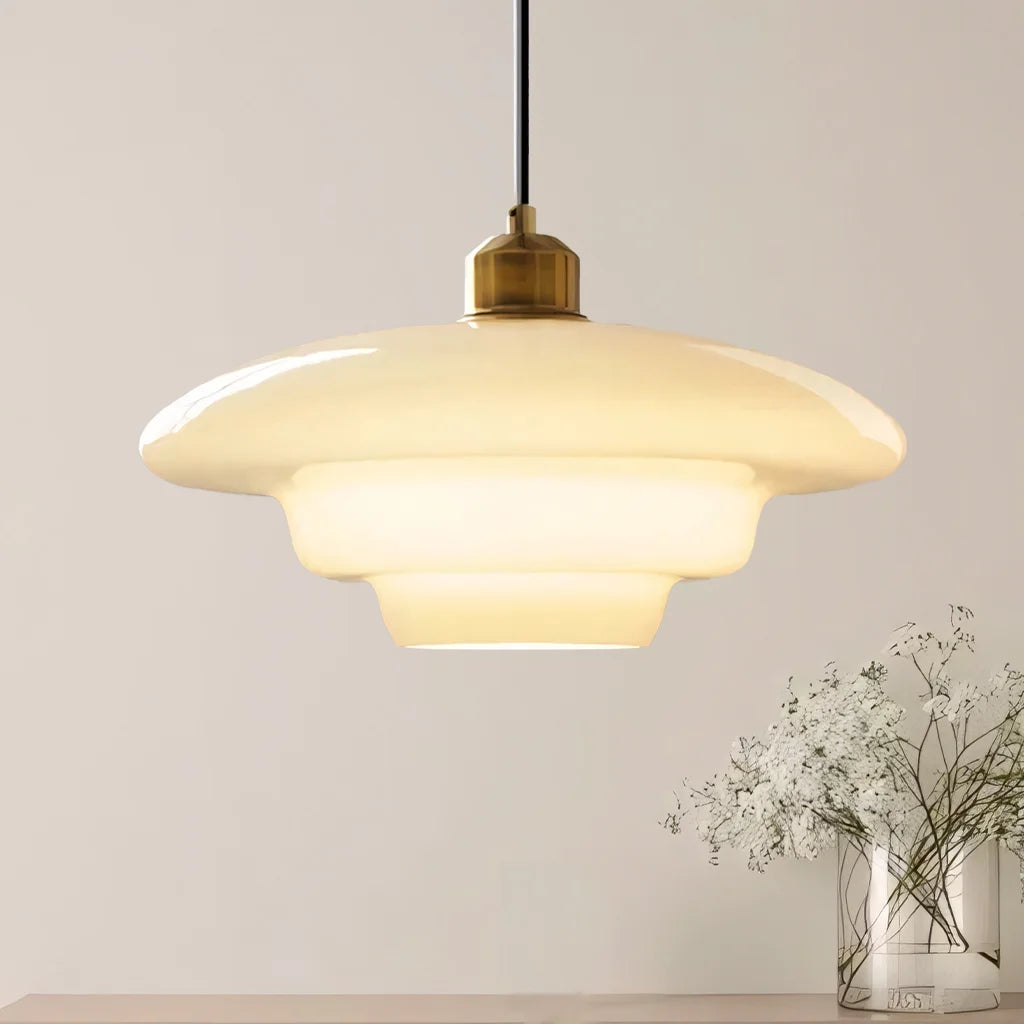 Mid Century White Pendant Light