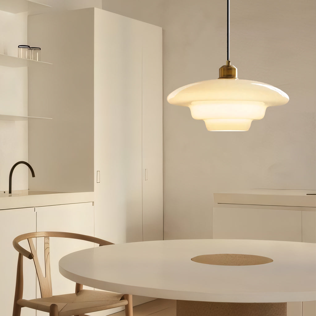Mid Century White Pendant Light