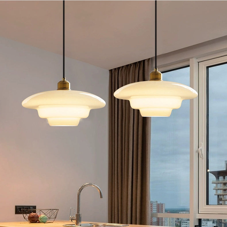 Mid Century White Pendant Light