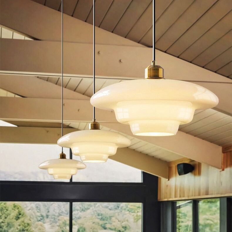 Mid Century White Pendant Light