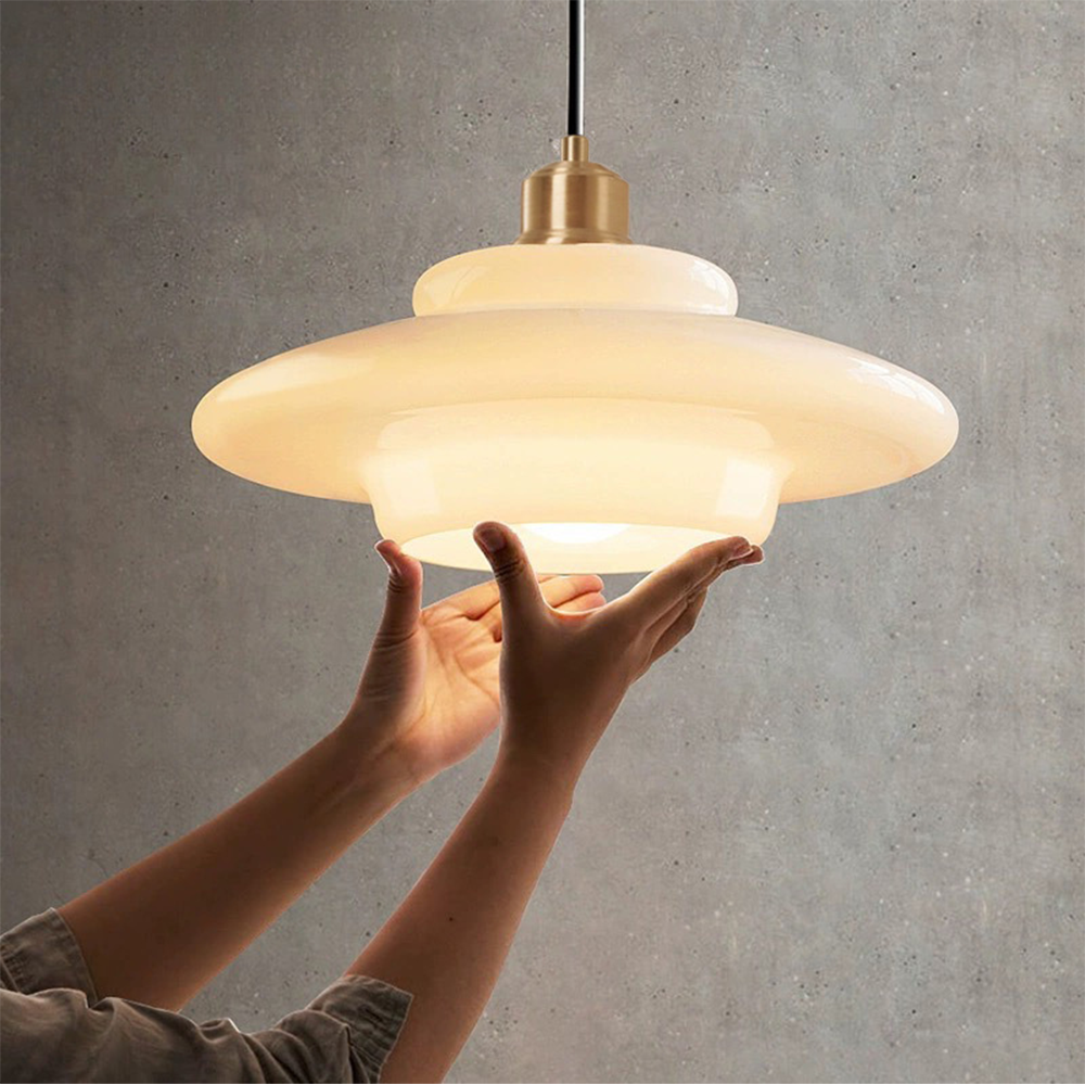 Mid Century White Pendant Light