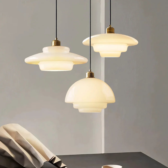 Mid Century White Pendant Light