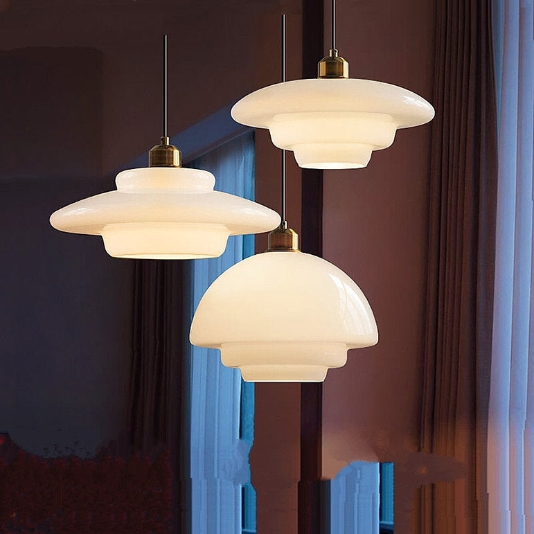 Mid Century White Pendant Light