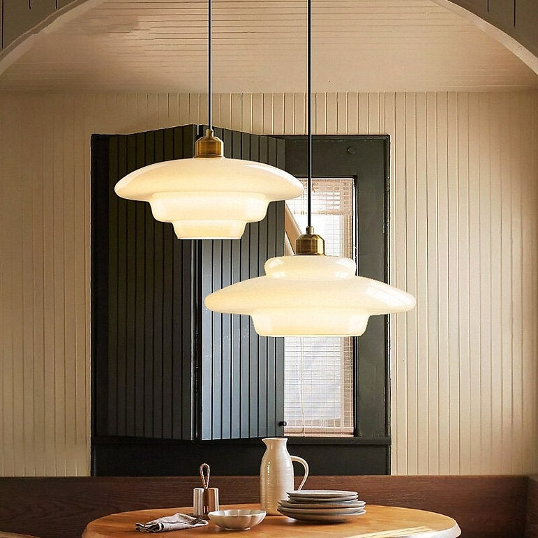 Mid Century White Pendant Light