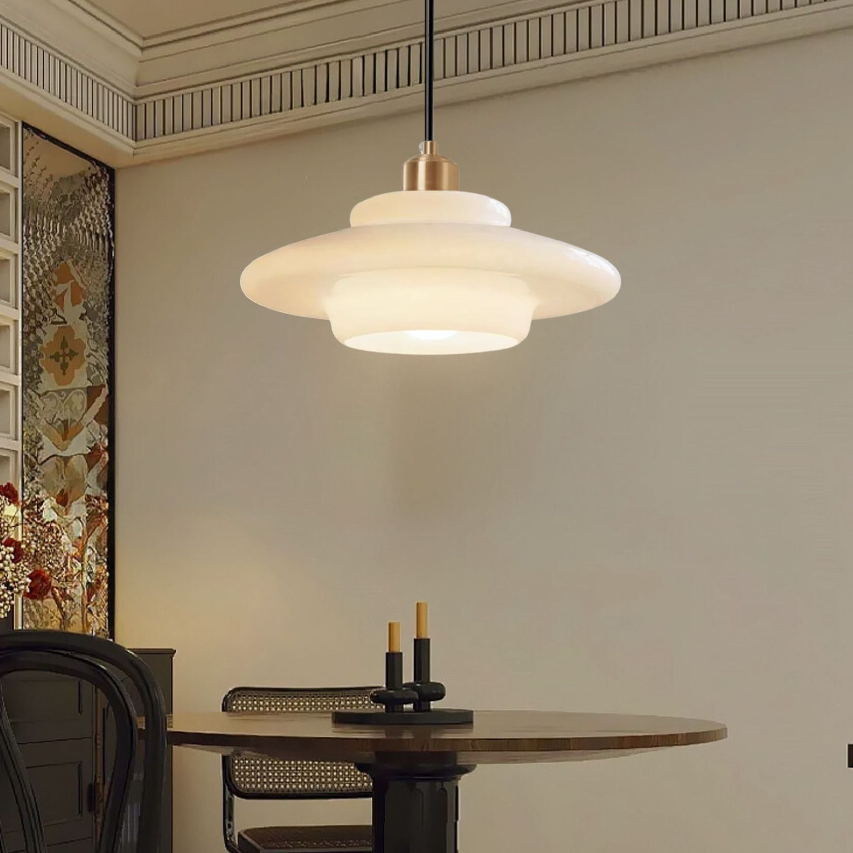 Mid Century White Pendant Light