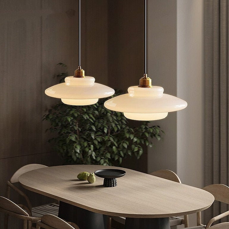 Mid Century White Pendant Light