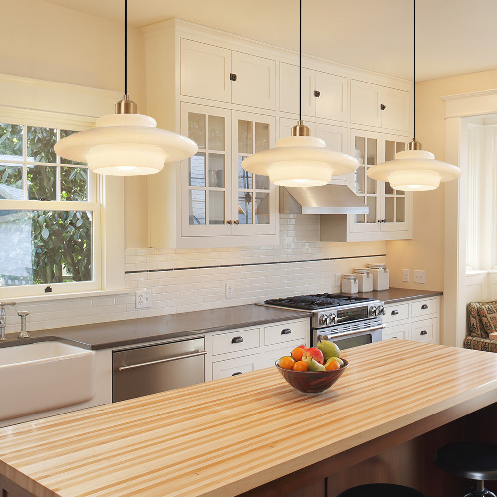 Mid Century White Pendant Light
