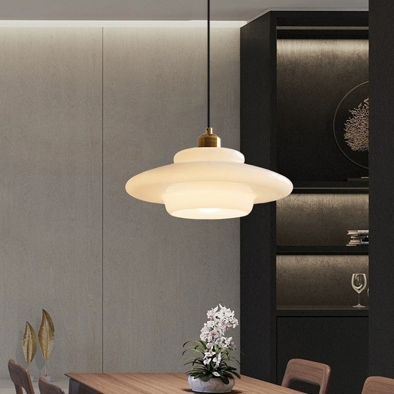 Mid Century White Pendant Light
